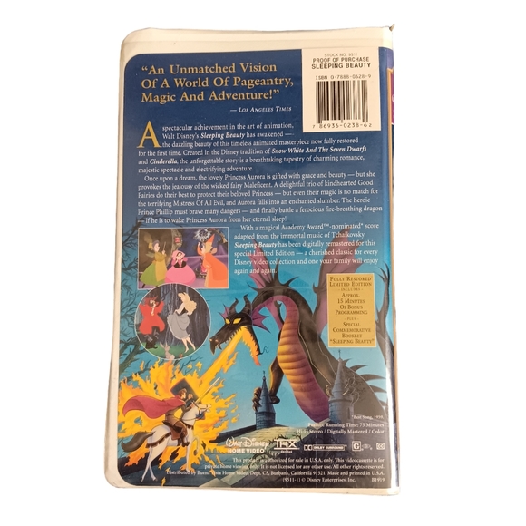 1997 Sleeping Beauty VHS Tape Limited Edition Walt Disney Masterpiece Collection - Picture 7 of 8
